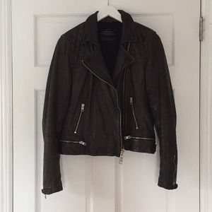 ALLSAINTS / Leather Biker Jacket, US 8 black/brown